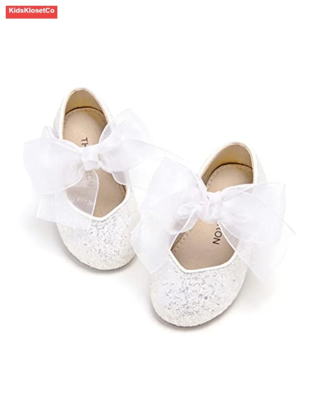 Girls Glitter Mary Jane Flats Sparkly Princess Shoes Toddler Party